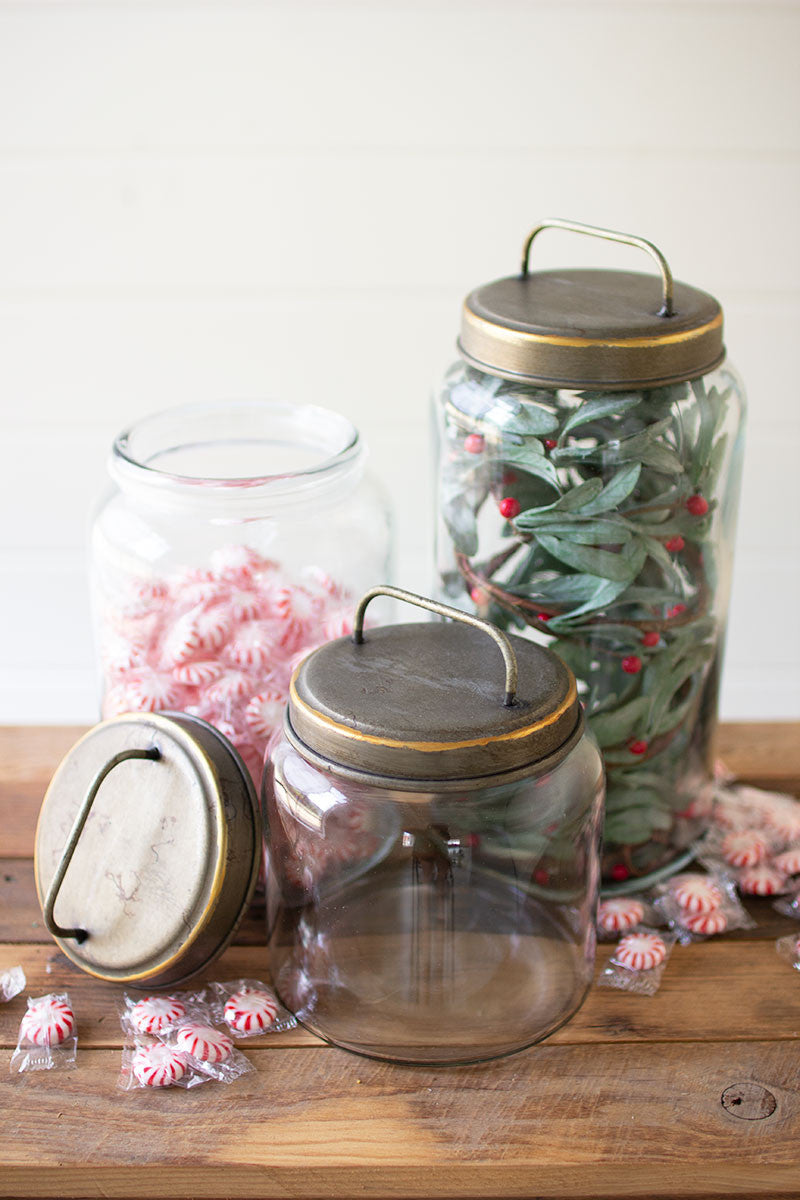 Glass Metal Jars with Lids