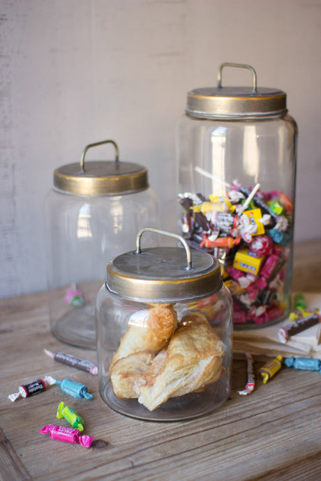 Glass Metal Jars with Lids