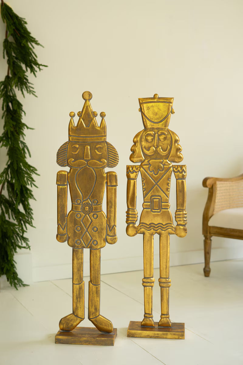 Oversized Antique Gold Metal Nutcracker