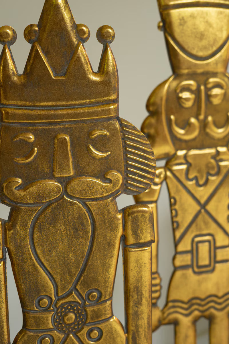 Oversized Antique Gold Metal Nutcracker