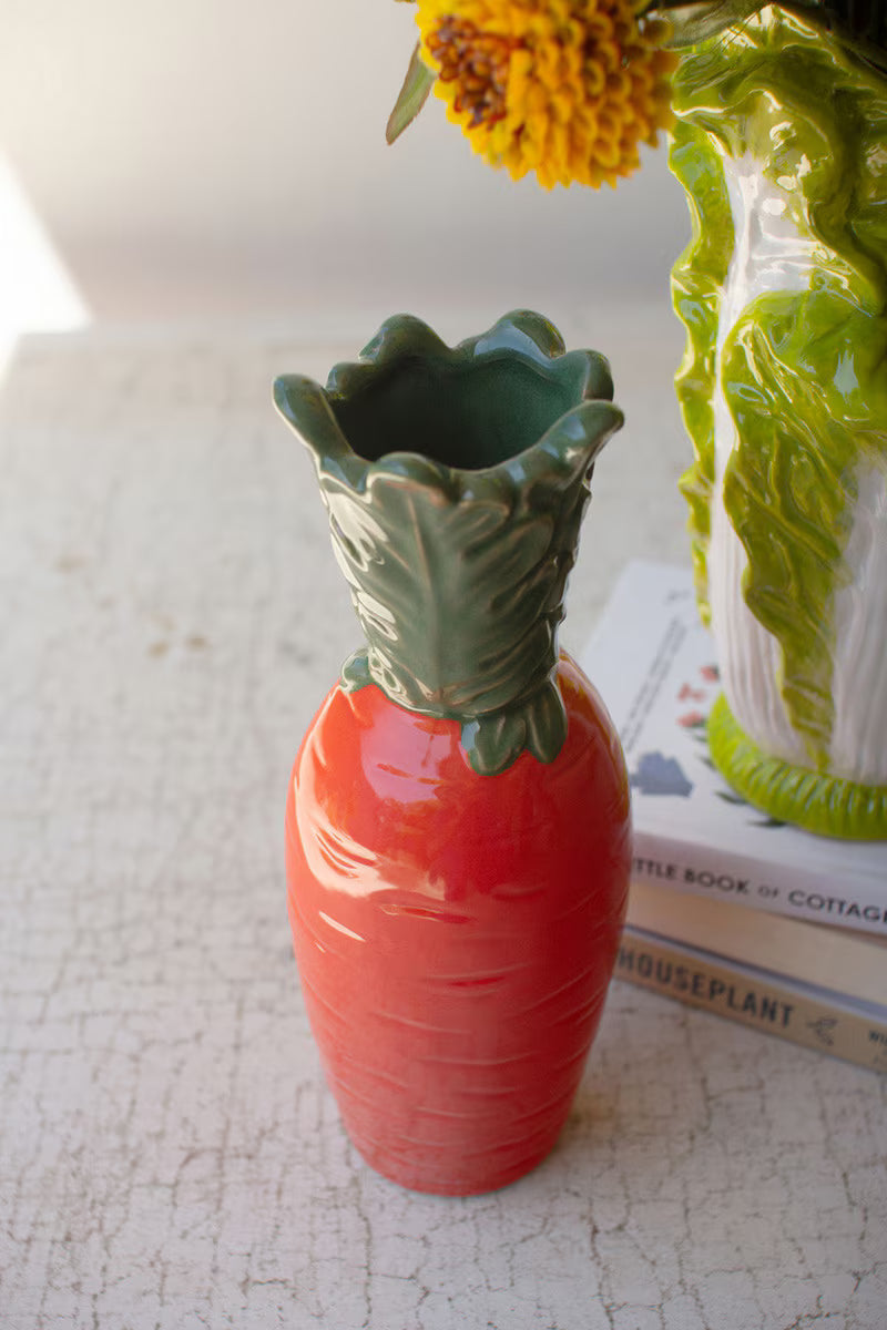 Orange Ceramic Carrot Vase