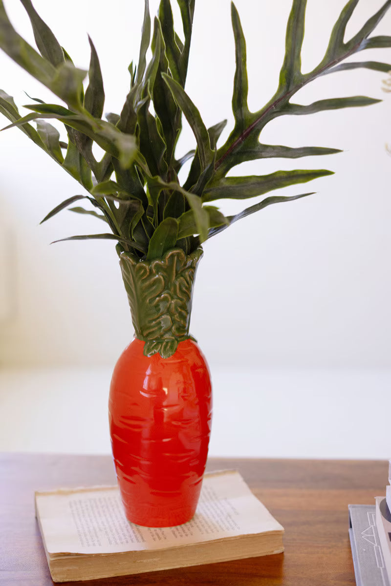Orange Ceramic Carrot Vase