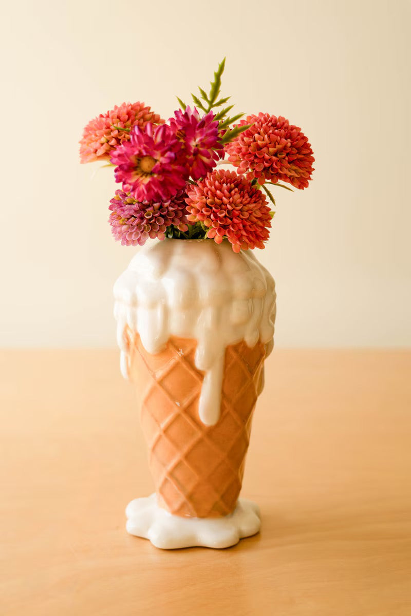 Ceramic Ice Cream Cone Vase