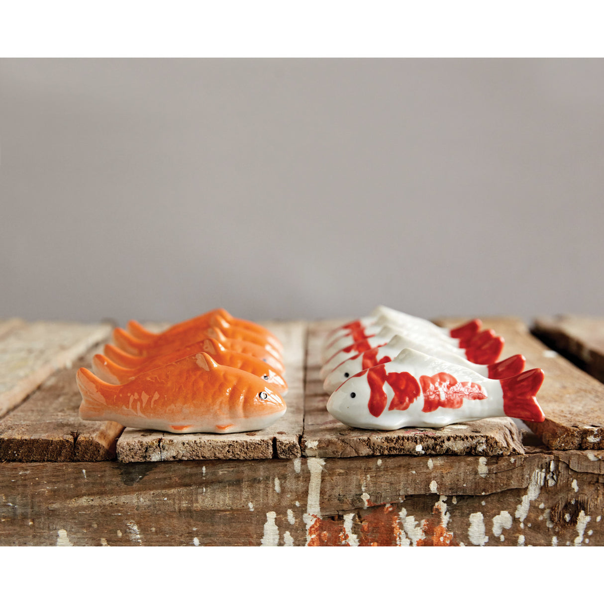 Ceramic Floating Orange & Red Koi Fish