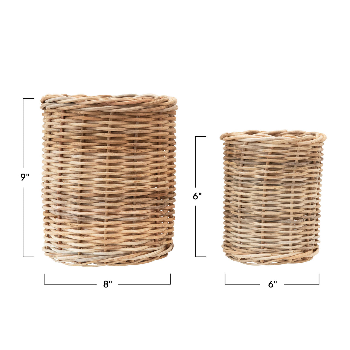Hand-Woven Wicker Storage Baskets