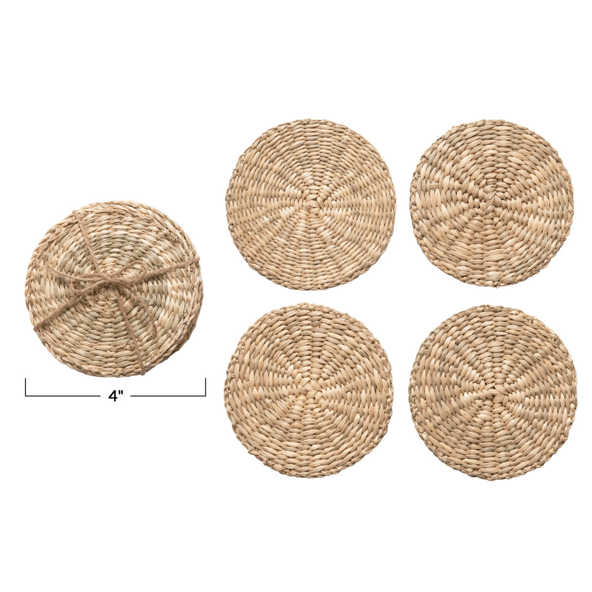 Hand-Woven Seagrass Coaster Set