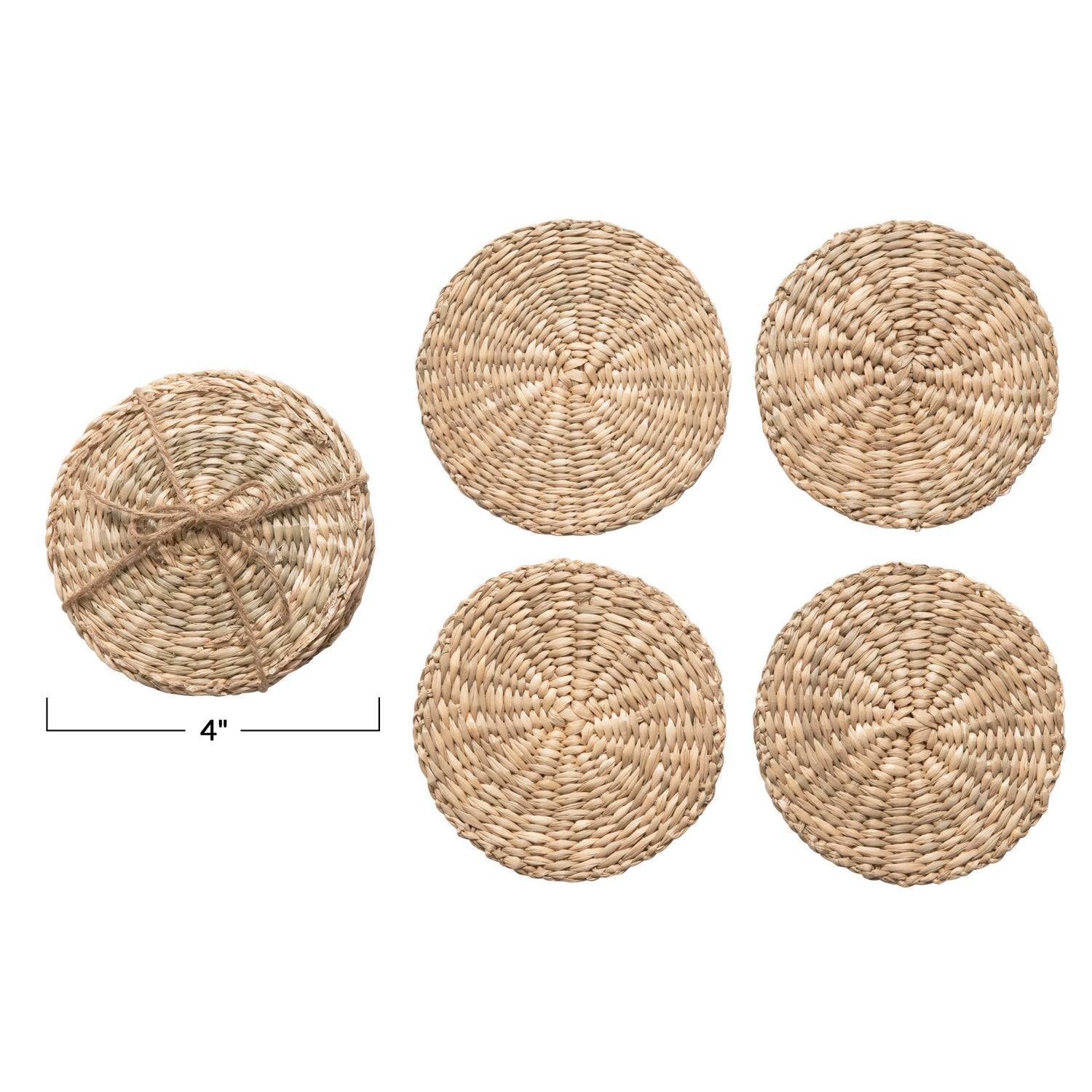 Hand-Woven Seagrass Coaster Set