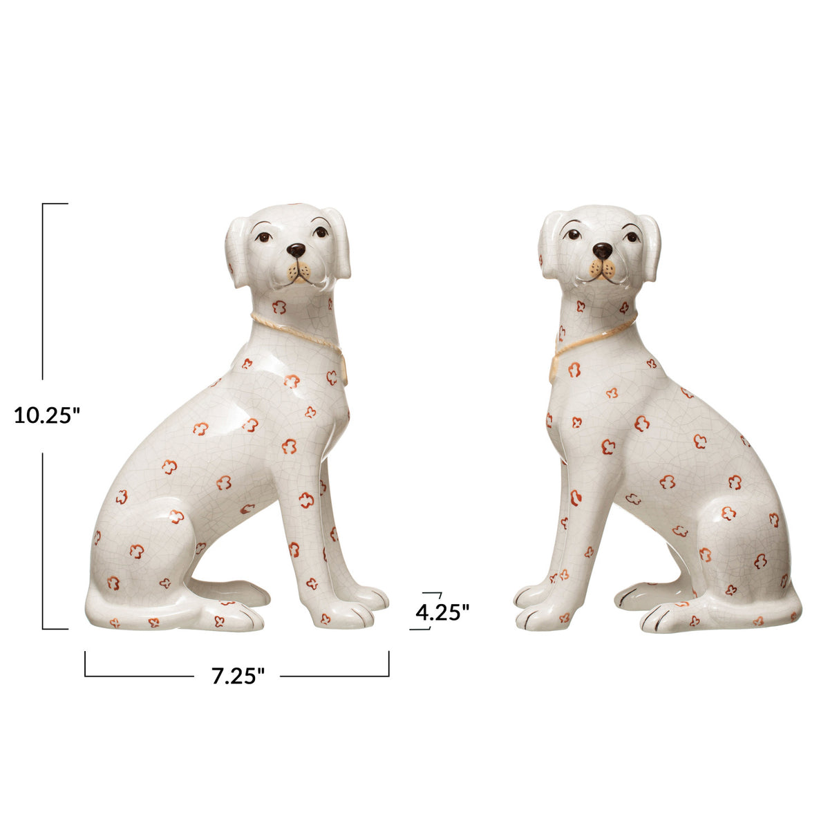 Hand-Painted Crackle Glaze Ceramic Dog