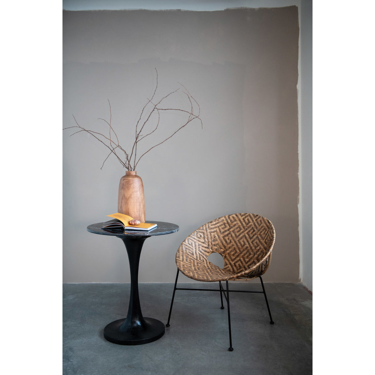 Paulownia Wood Vase with Walnut Finish