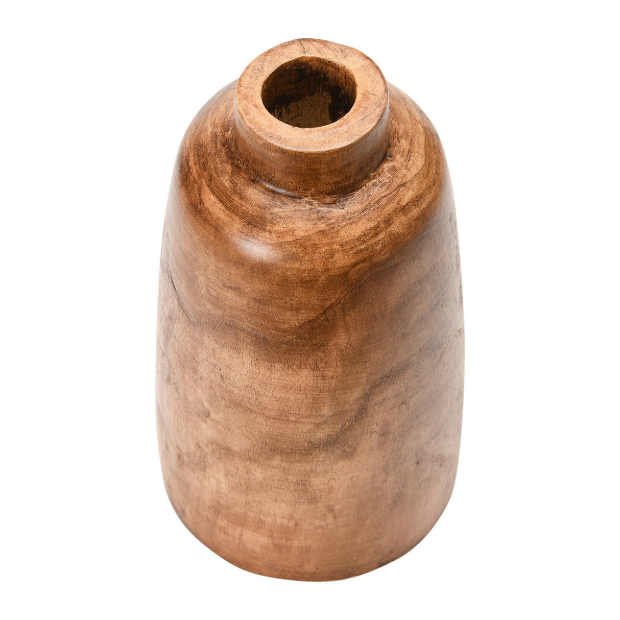 Paulownia Wood Vase with Walnut Finish