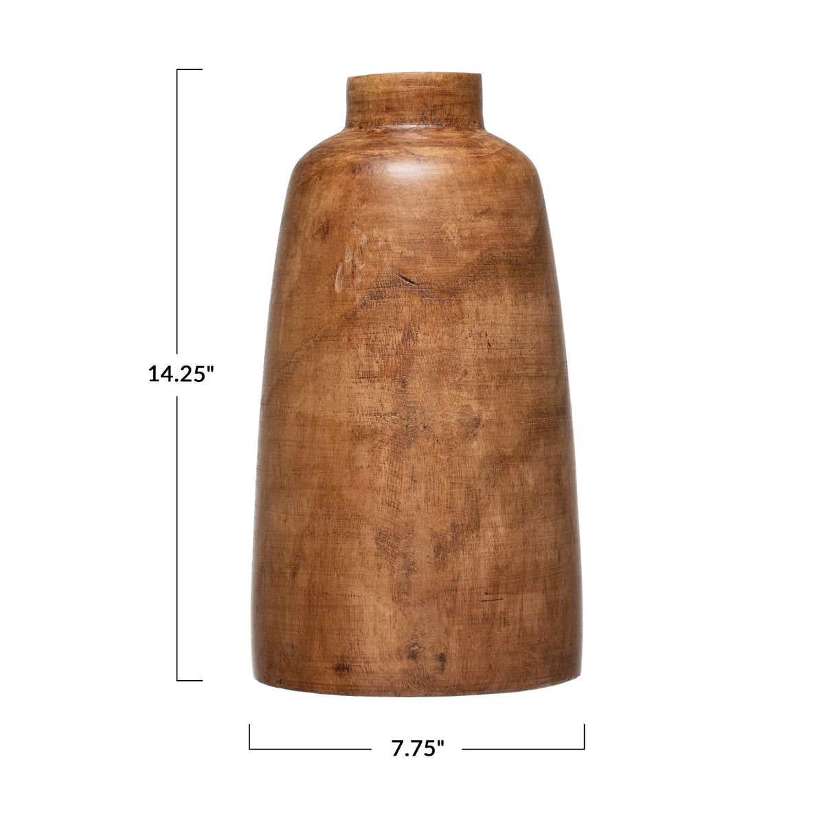 Paulownia Wood Vase with Walnut Finish