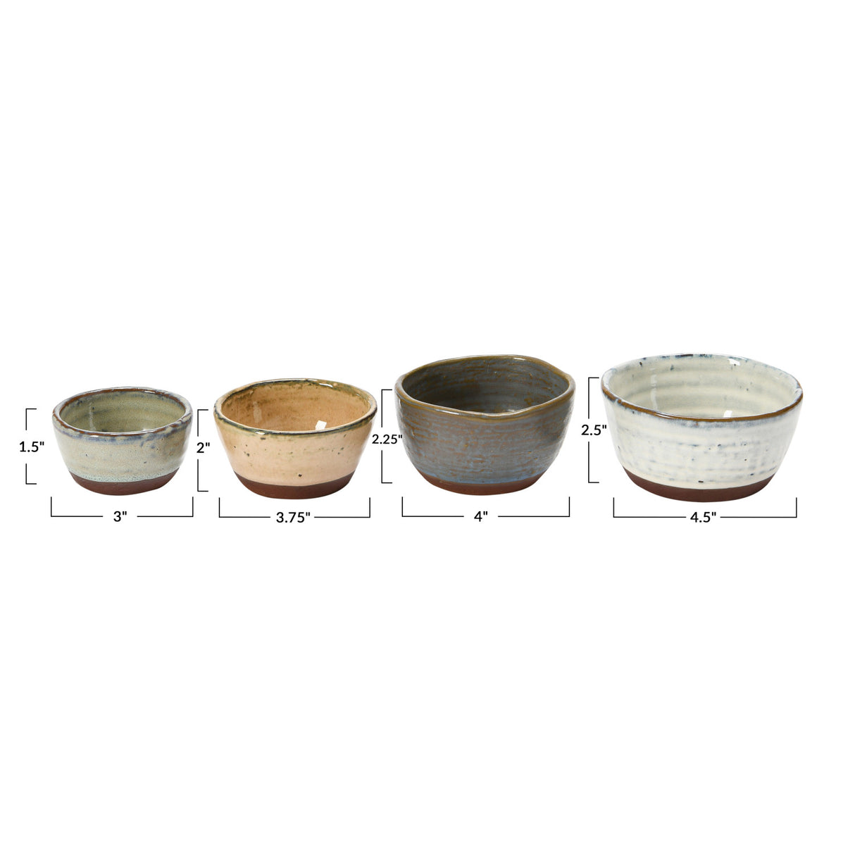 Reactive Glaze Ceramic Nesting Bowls (Set of 4)
