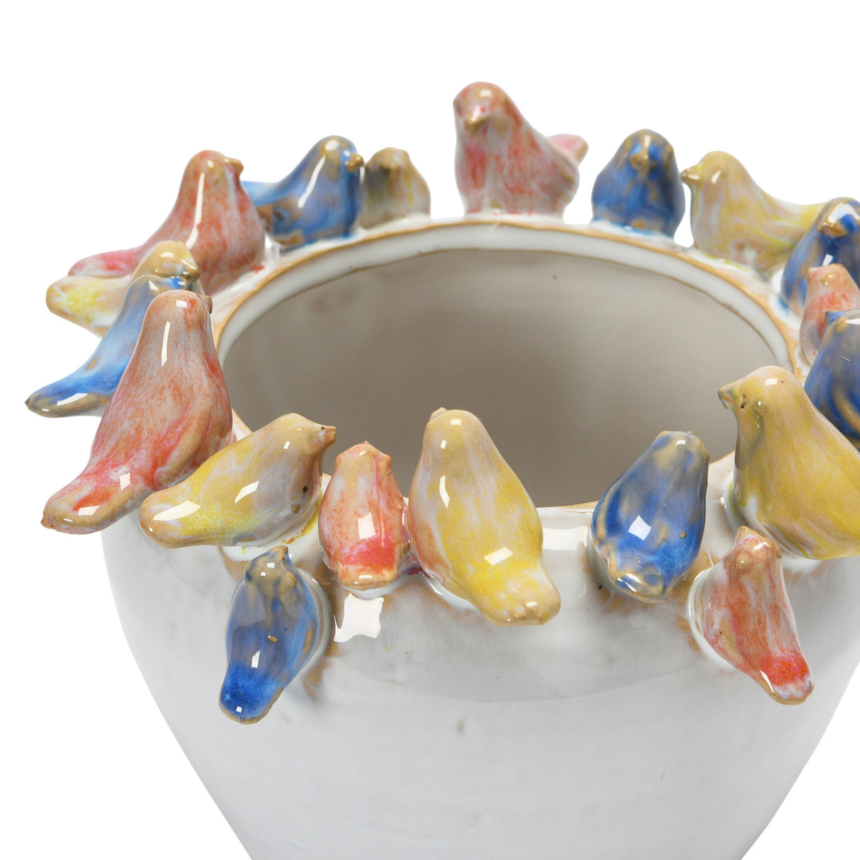 3D Bird Rim Ceramic Planter