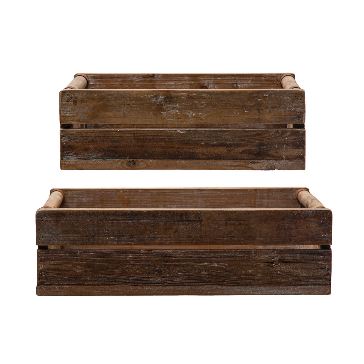 Reclaimed Wood Decorative Storage Crates | 2 Sizes