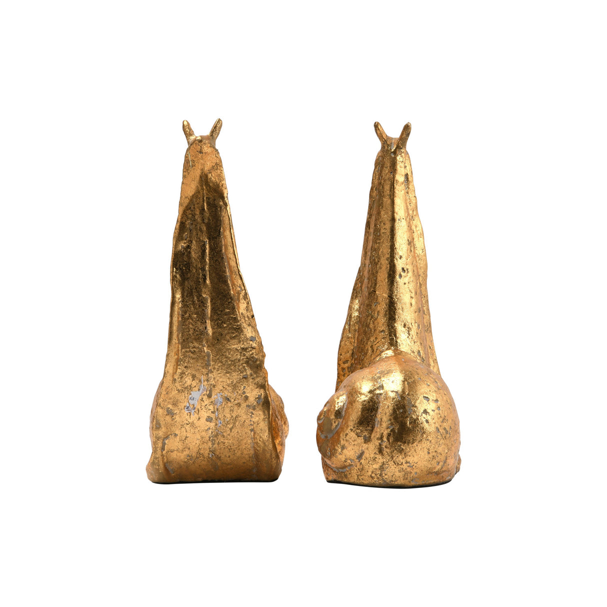 Distressed Cast Iron Gold Snail Bookends