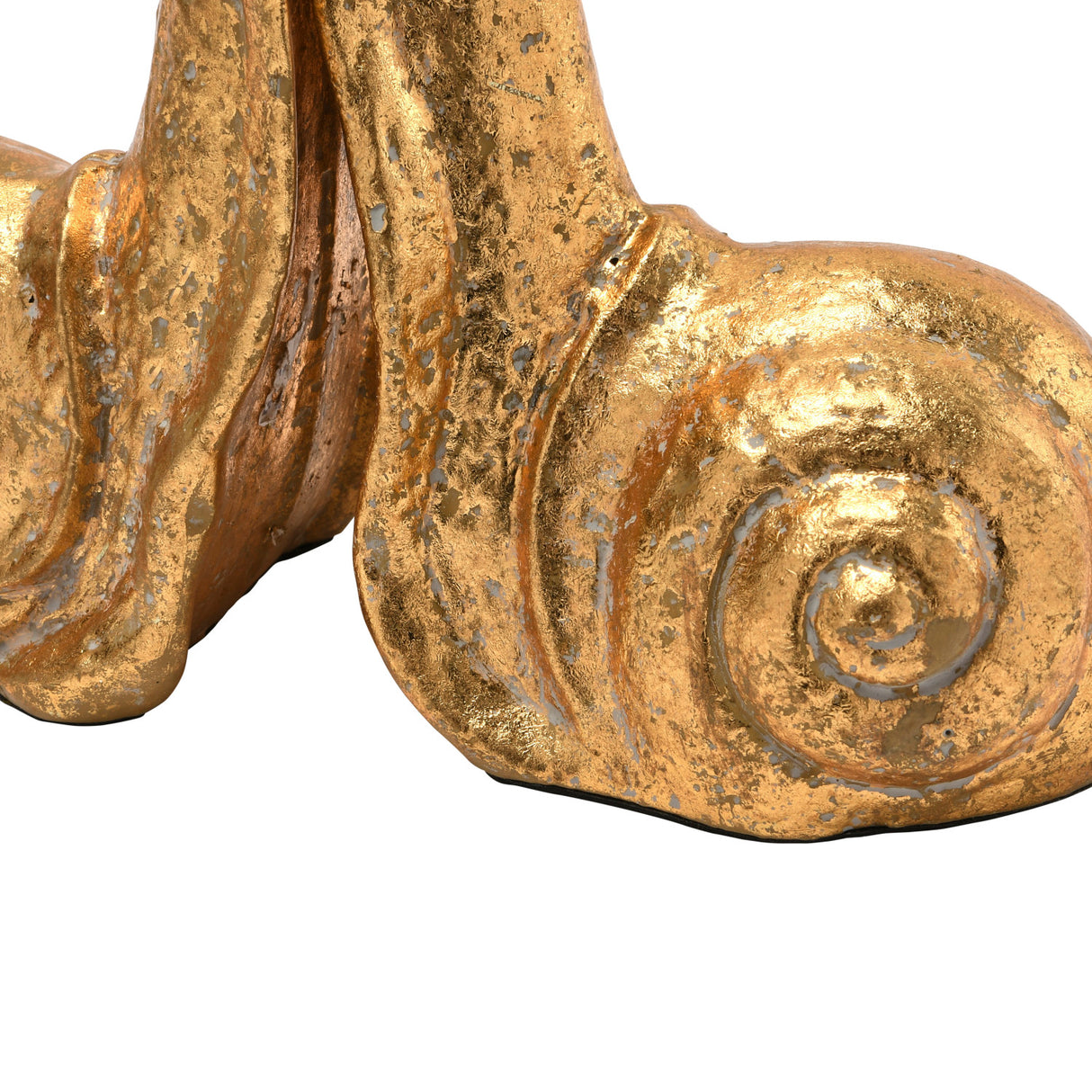 Distressed Cast Iron Gold Snail Bookends