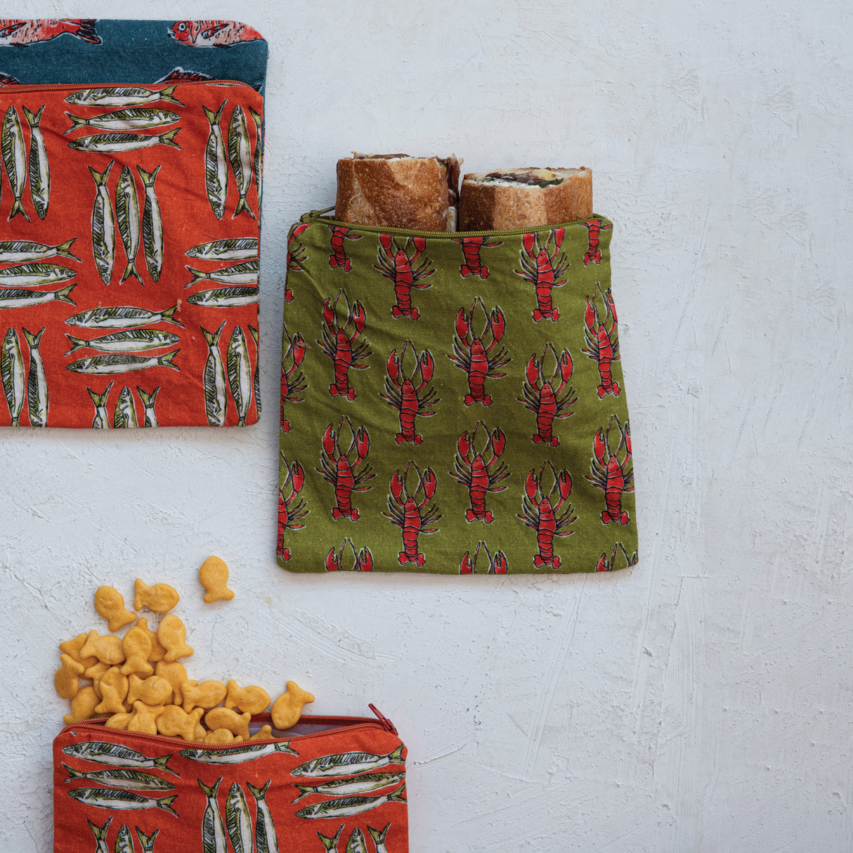 Sea Life Square Zip Food Pouch