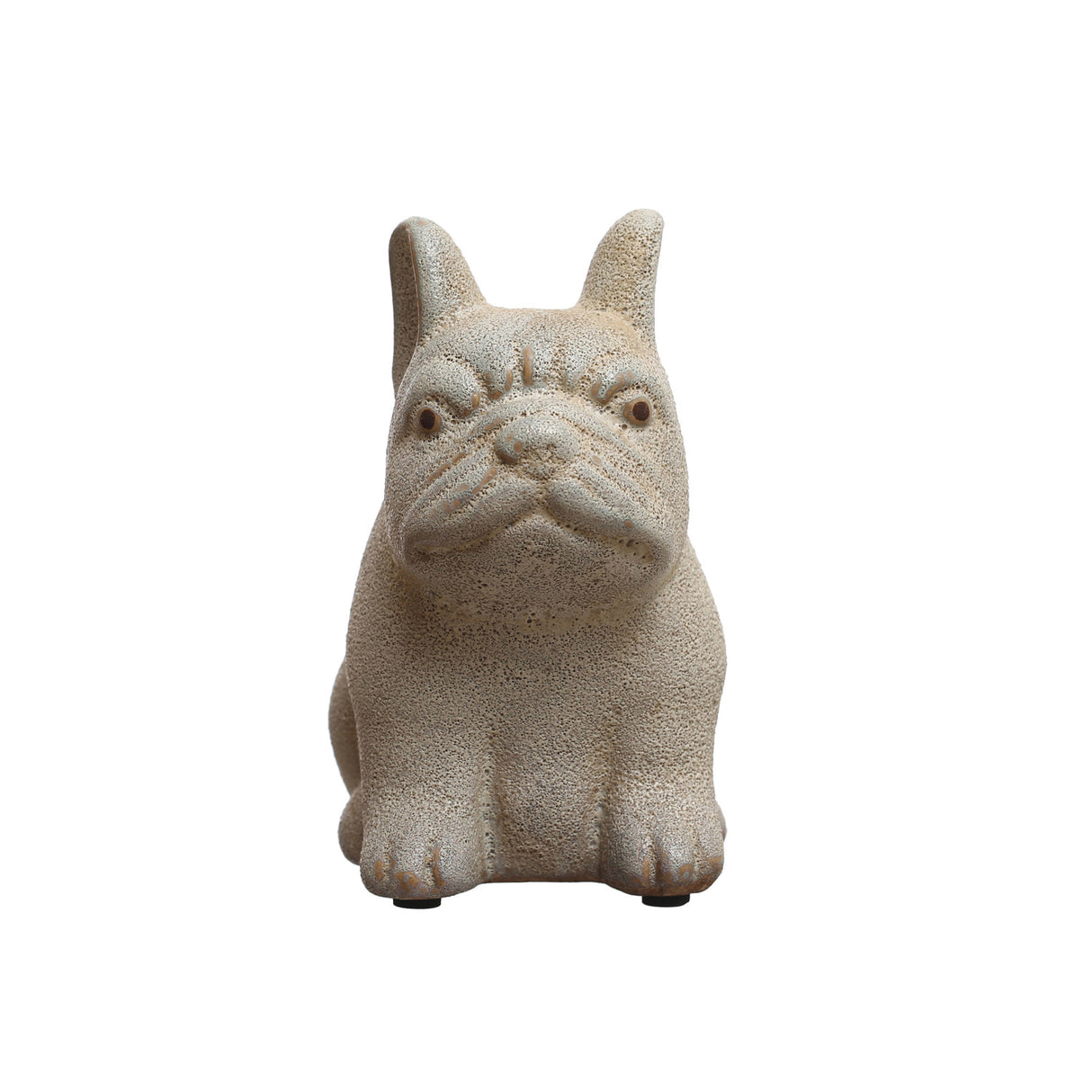 White Terracotta French Bulldog Figurine
