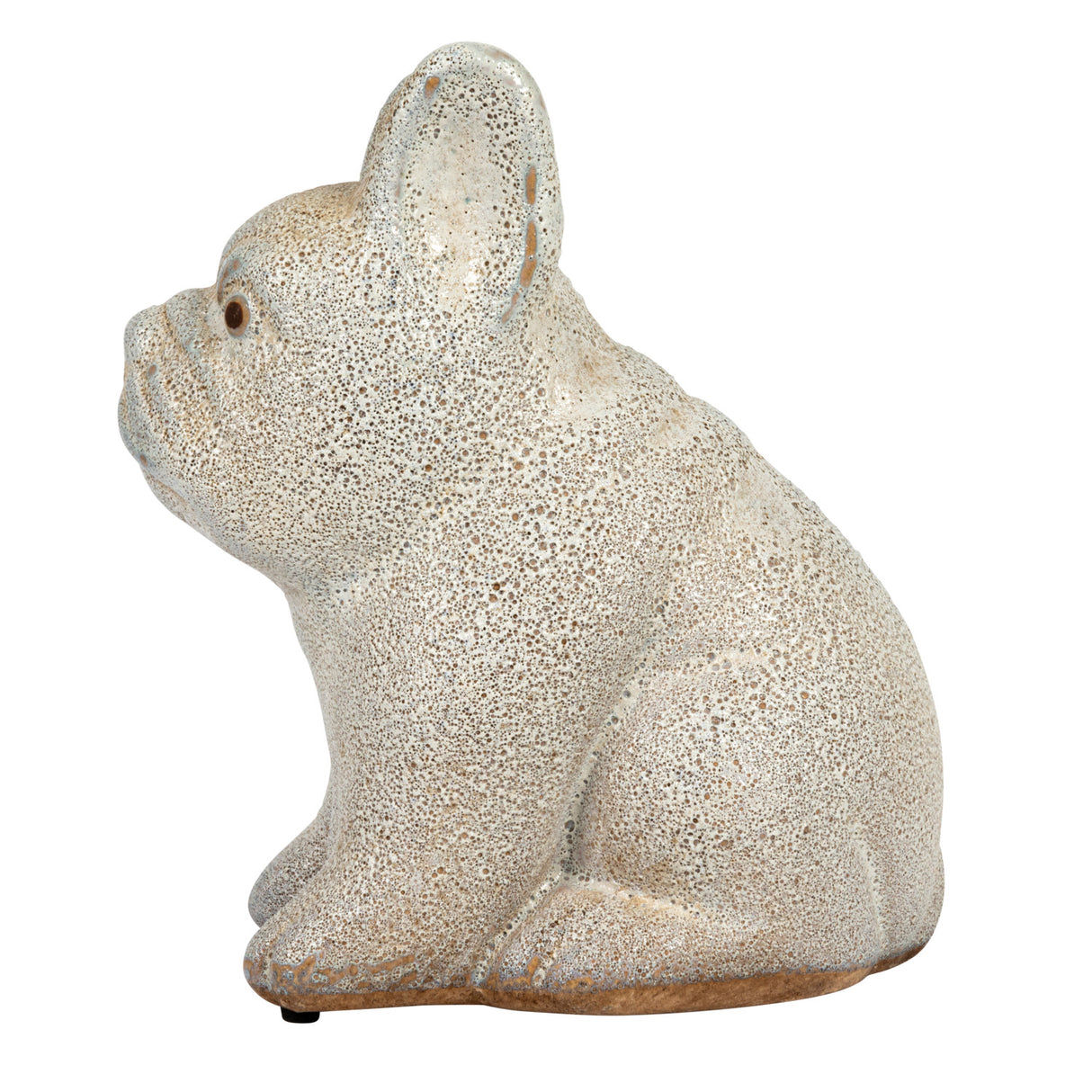 White Terracotta French Bulldog Figurine