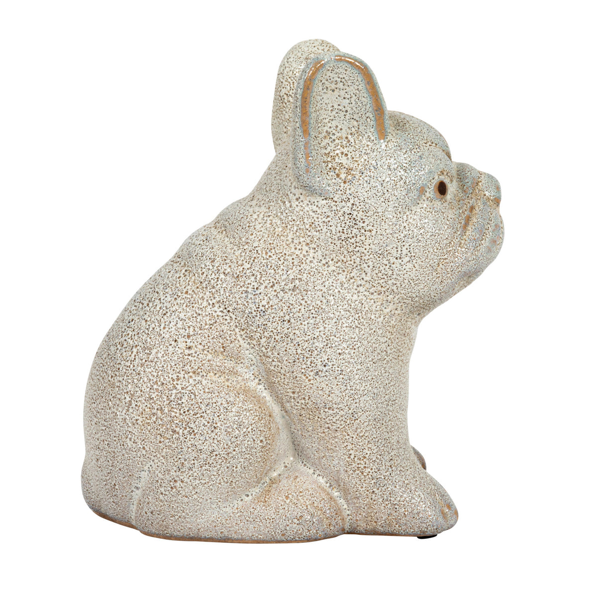 White Terracotta French Bulldog Figurine