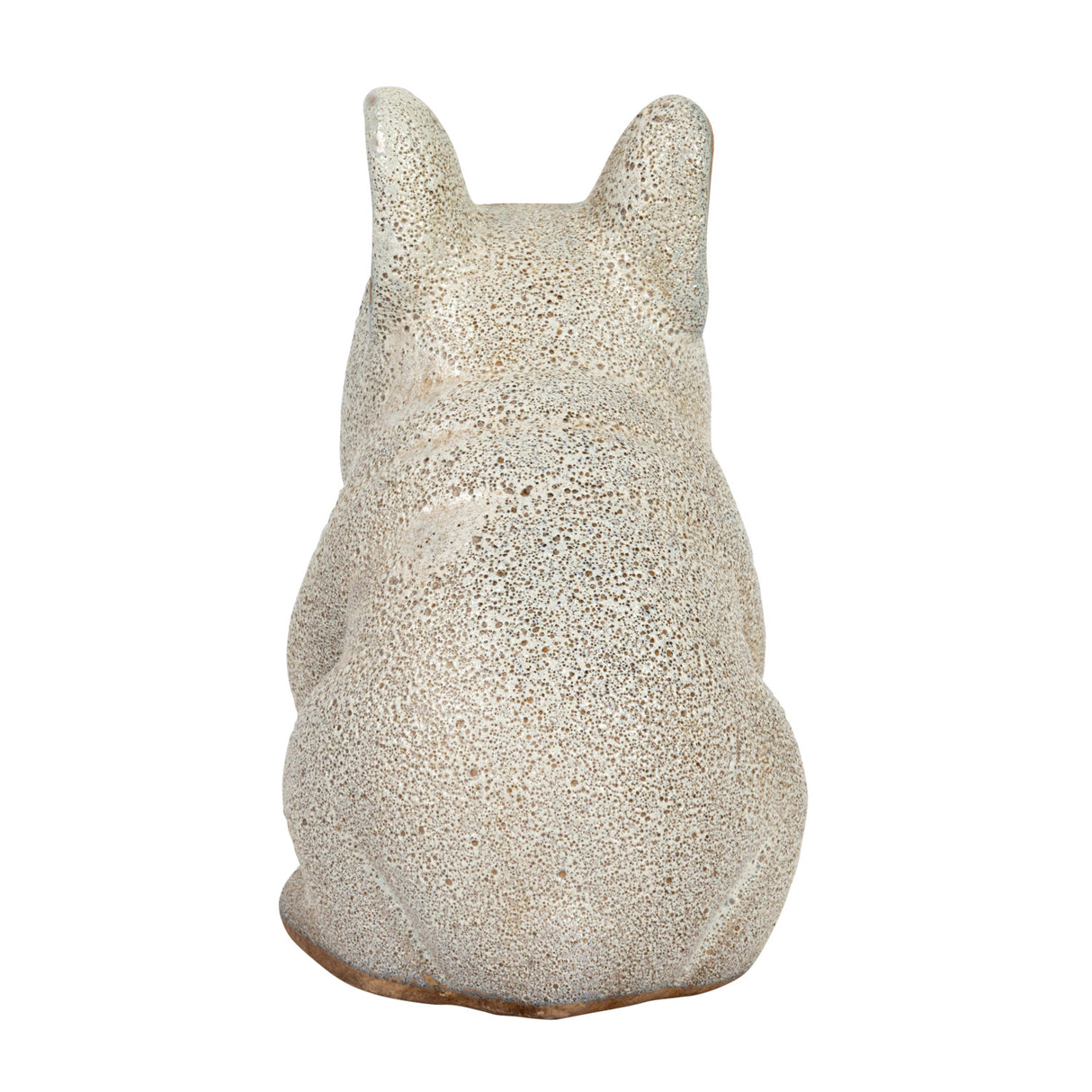 White Terracotta French Bulldog Figurine