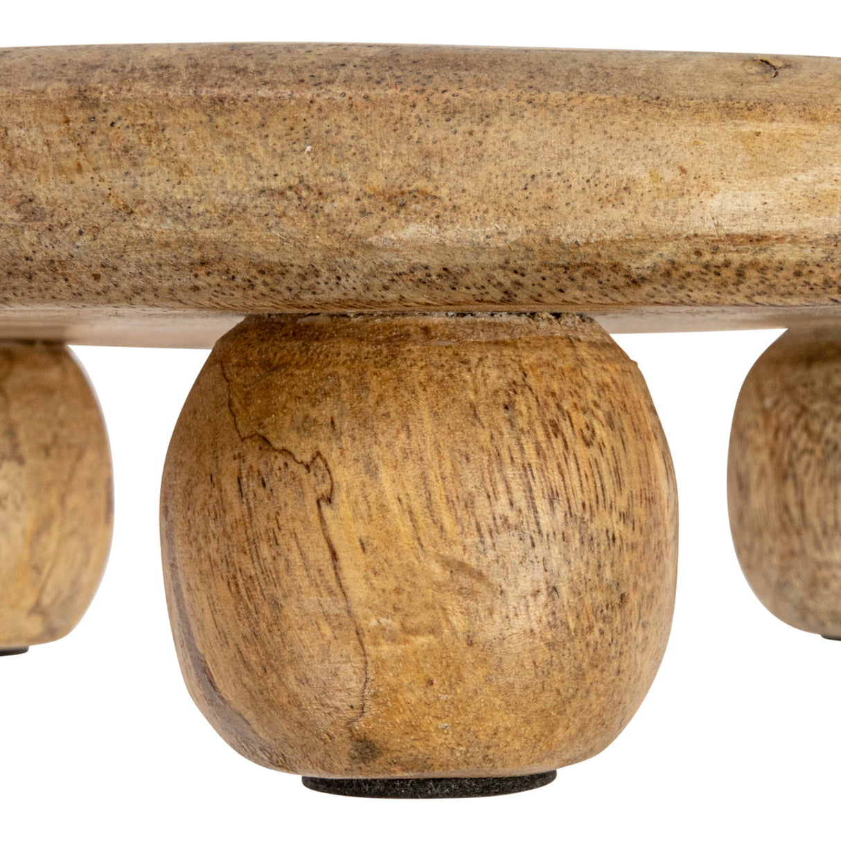 Hand-Carved Mango Wood Circular Pedestal