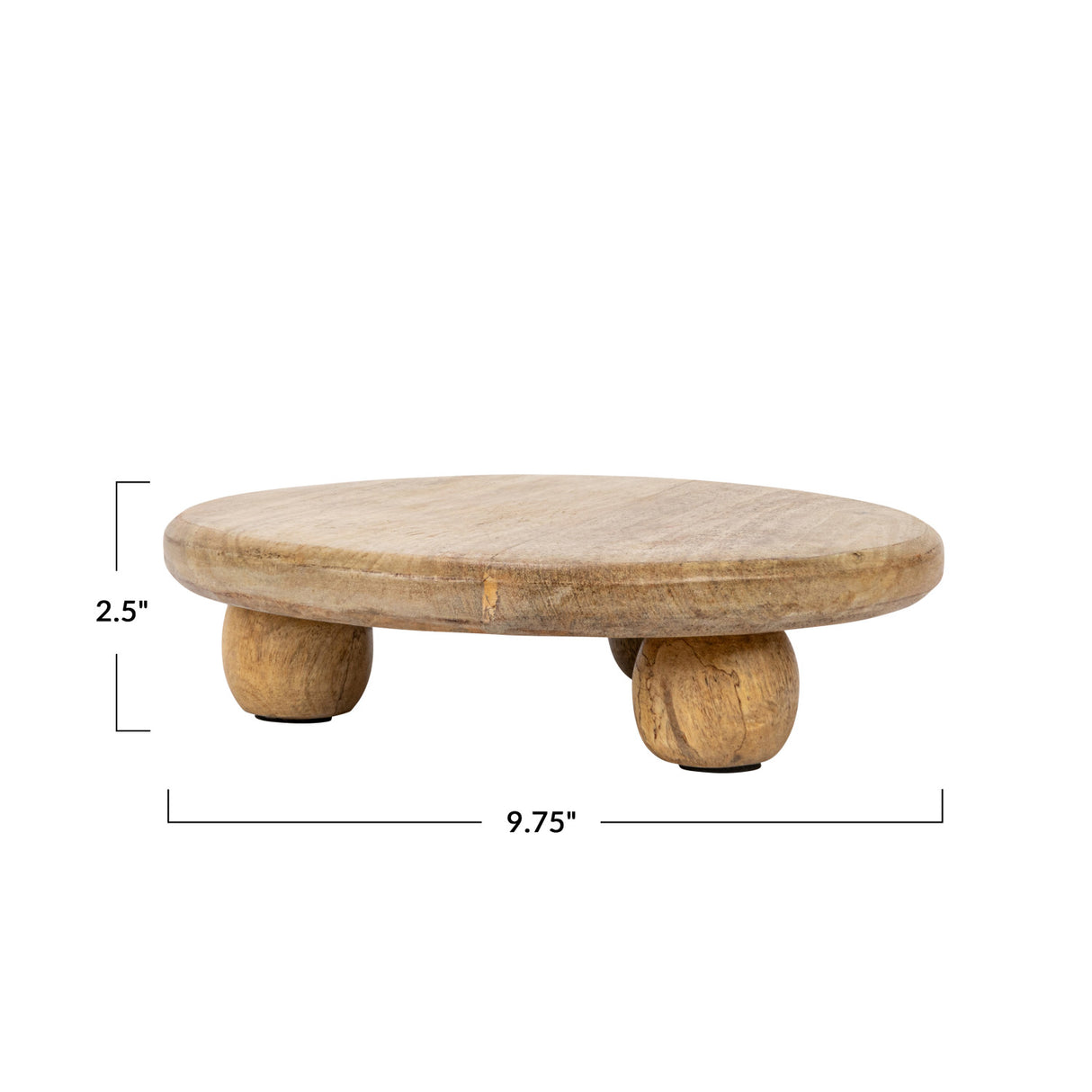 Hand-Carved Mango Wood Circular Pedestal