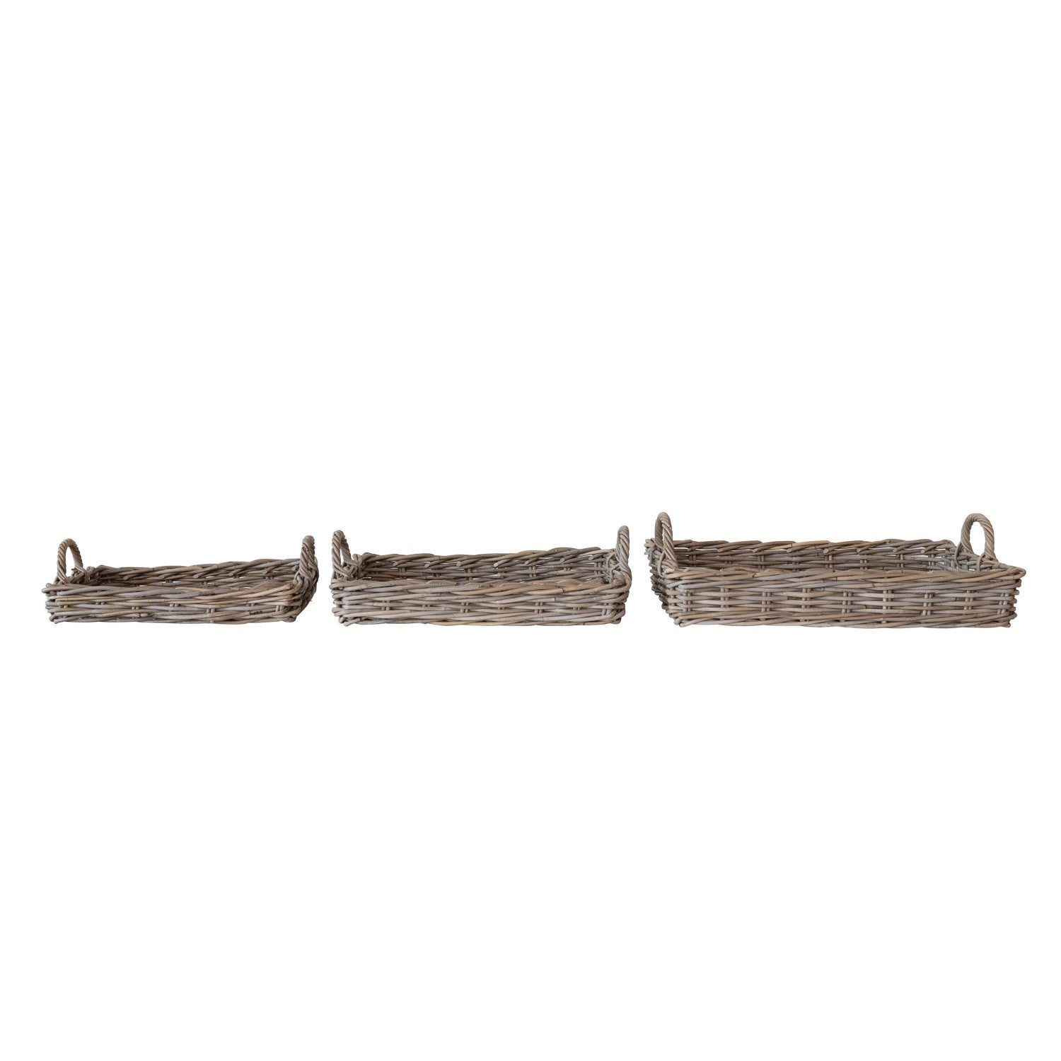 Woven Rattan Serving Tray with Handles | 3 Sizes