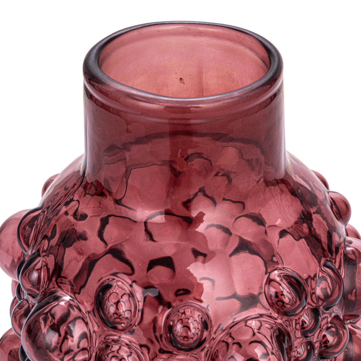 Purple Glass Bubble Vase with Raised Dots