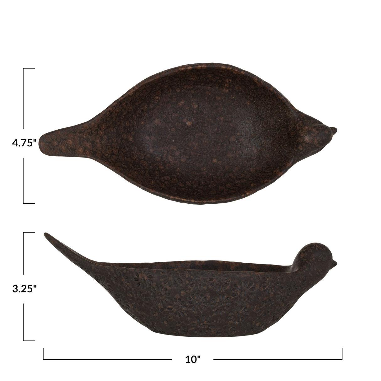 Debossed Bird Ceramic Bowl