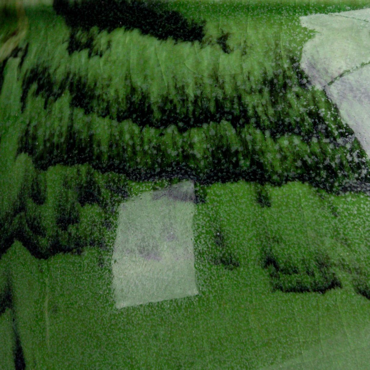 Reactive Glaze Green Stoneware Salt Cellar with Acacia Wood Spoon