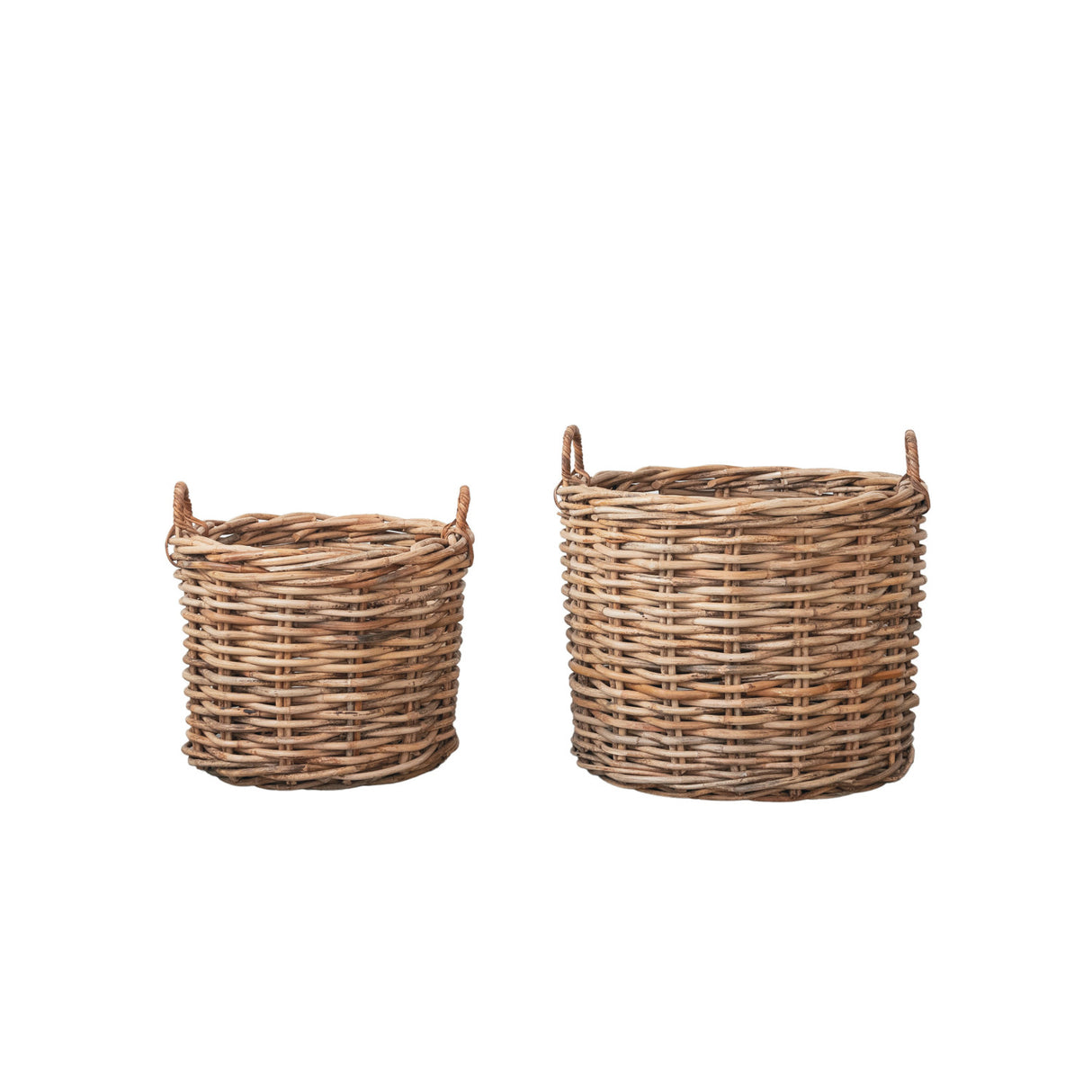 Woven Rattan Storage Baskets with Handles