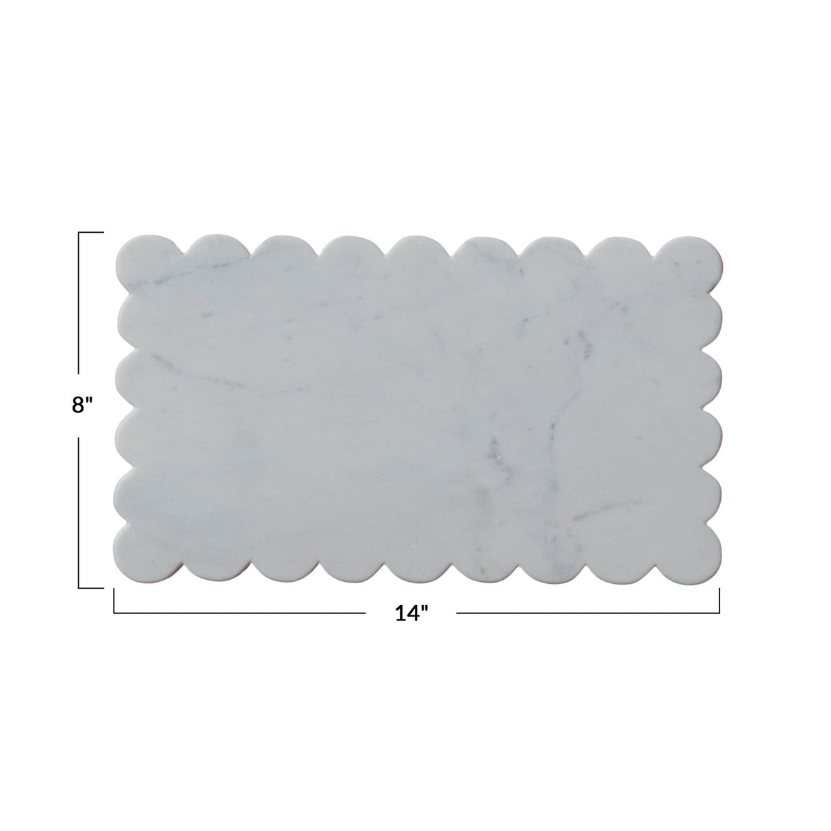 White Marble Scalloped Cheese & Serving Board