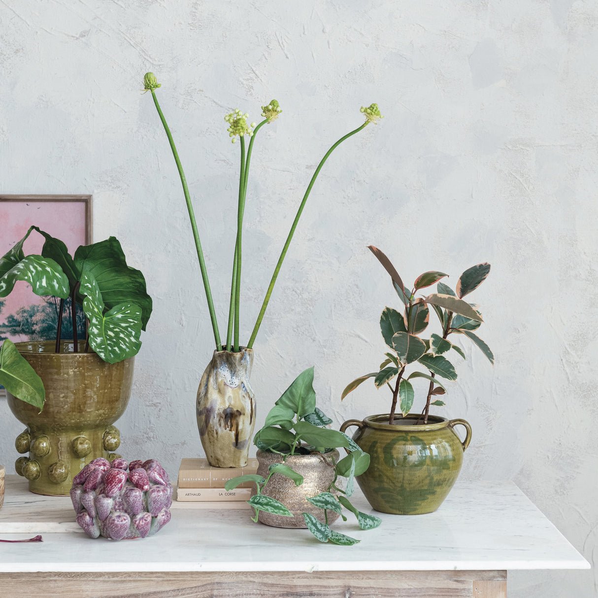 3D Strawberry Ceramic Planter Vase