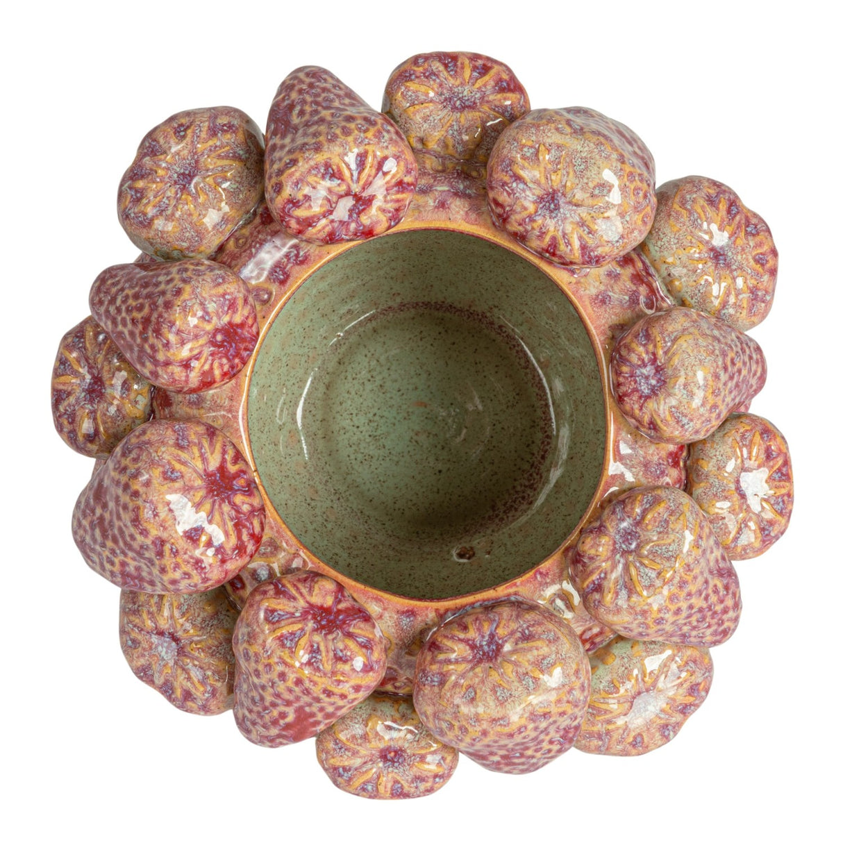 3D Strawberry Ceramic Planter Vase