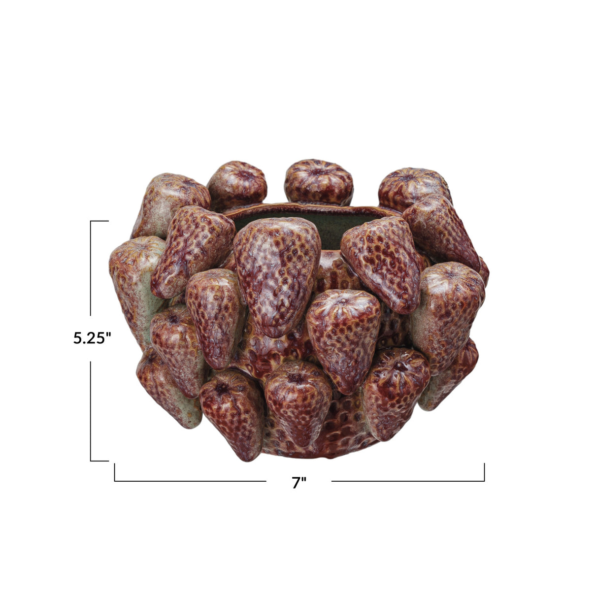 3D Strawberry Ceramic Planter Vase