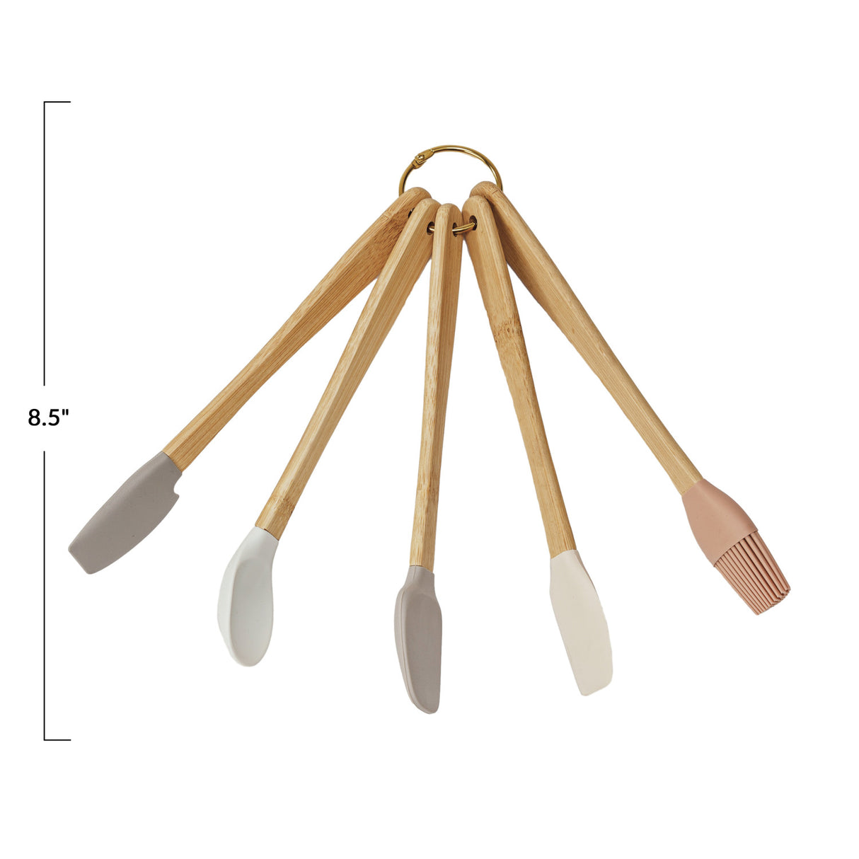 Silicone & Beech Wood Mini Kitchen Utensil | Set of 5