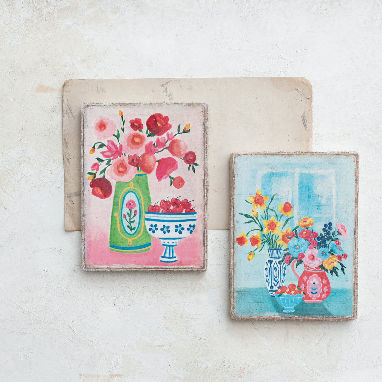 Vintage-Inspired Botanical Print Floral Still Life Canvas Wall Art | 2 Styles