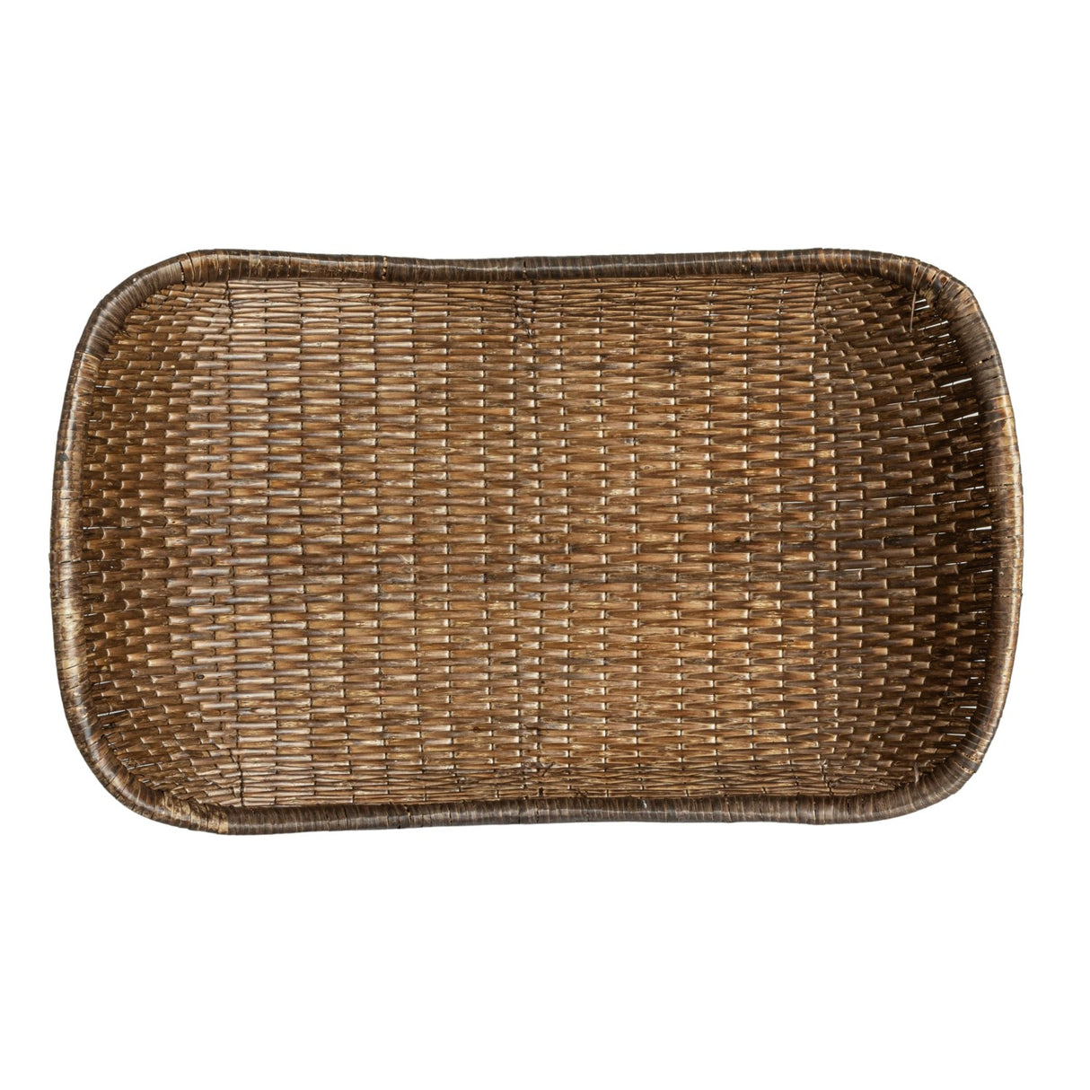 Vintage-Inspired Woven Wicker Tray Basket