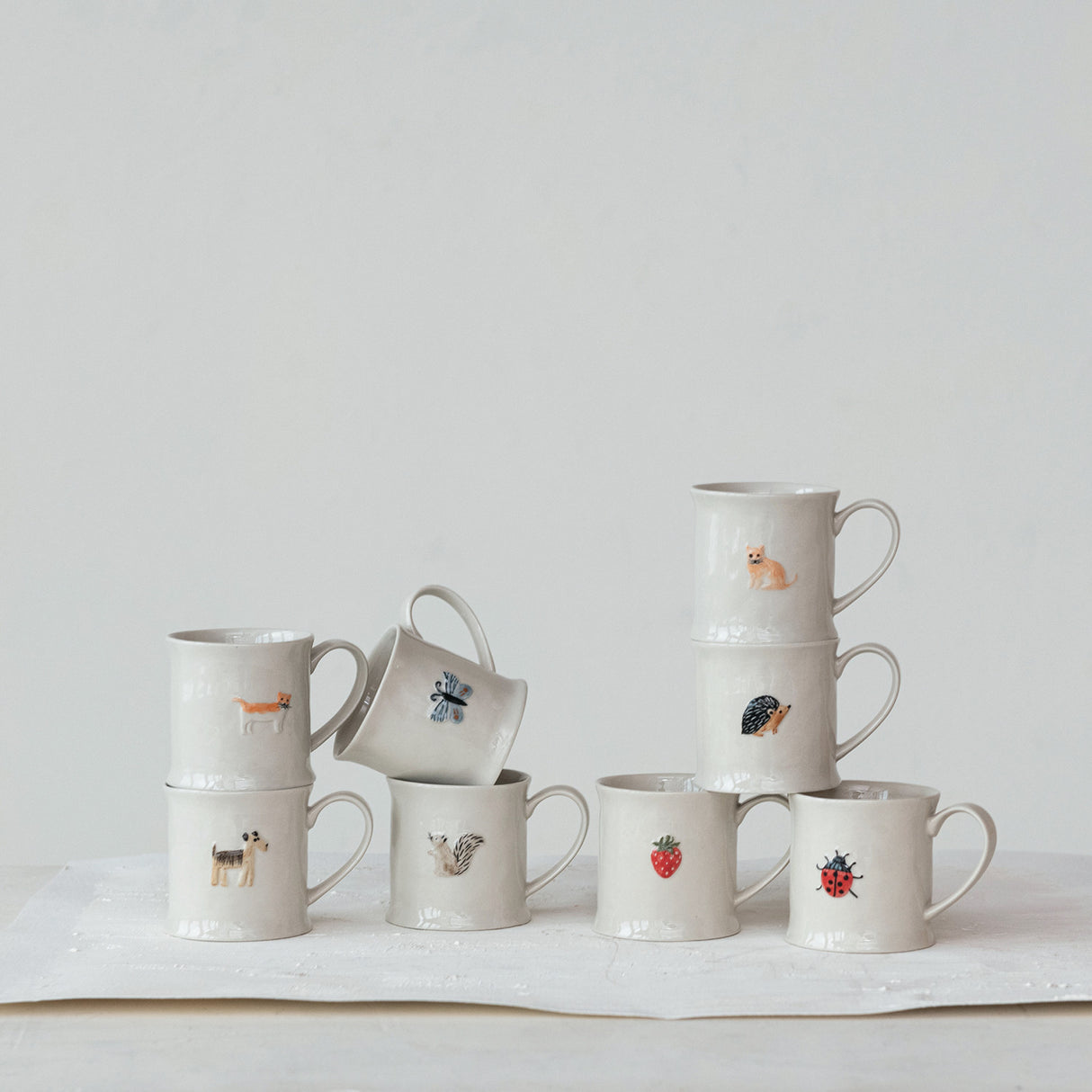 Animal & Fruit Mini Embossed Ceramic Mug