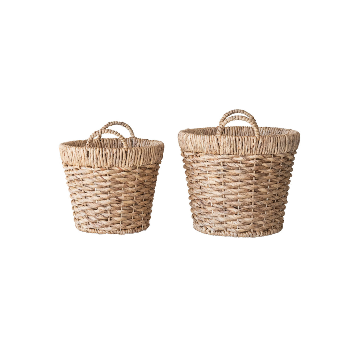 Hand-Woven Water Hyacinth Baskets with Handles | 2 Sizes