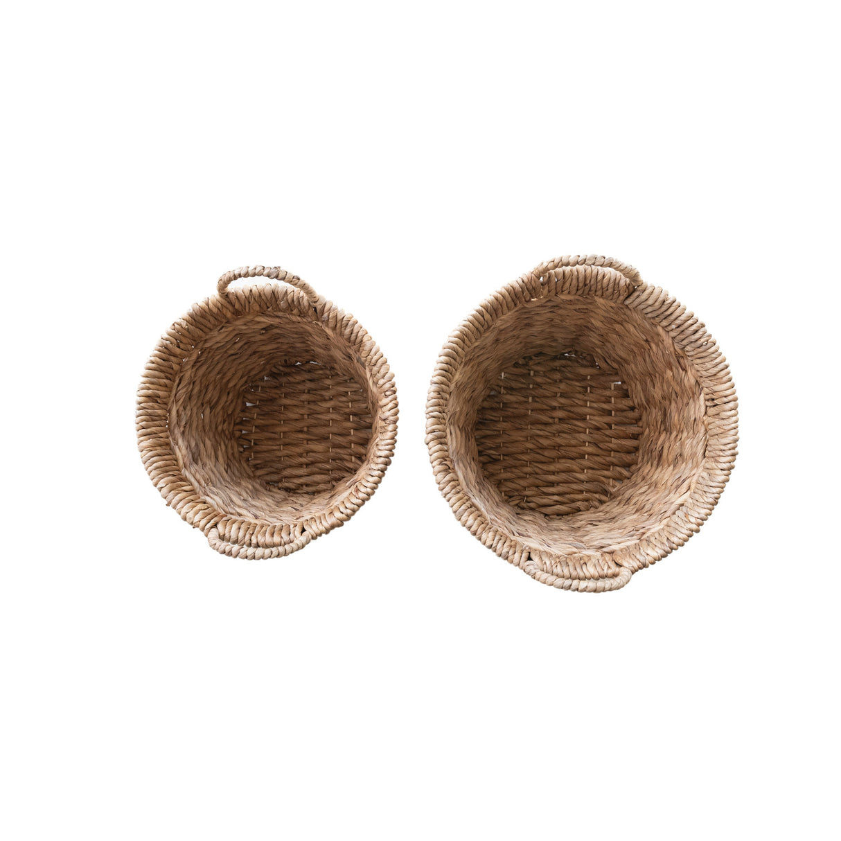 Hand-Woven Water Hyacinth Baskets with Handles | 2 Sizes