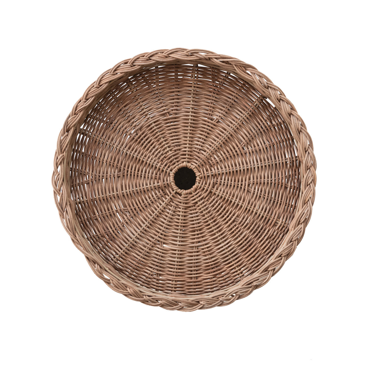 Natural Rattan Pedestal Stand with Braided Rim