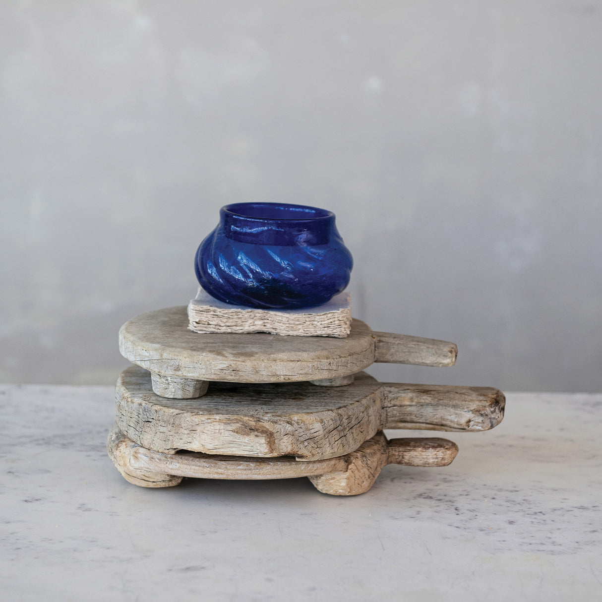 Vintage Bleached Wood Bread Chapati Board with Handle