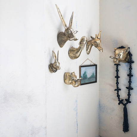 Brass Finish Cast Aluminum Vintage Aviator Duck Head with Flight Hat Wall Mount