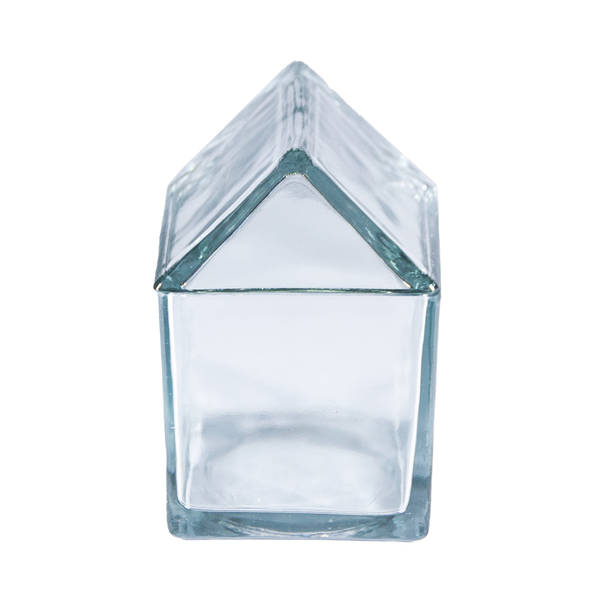 Recycled Glass House Shaped Storage Jar with Lid | 2 Sizes