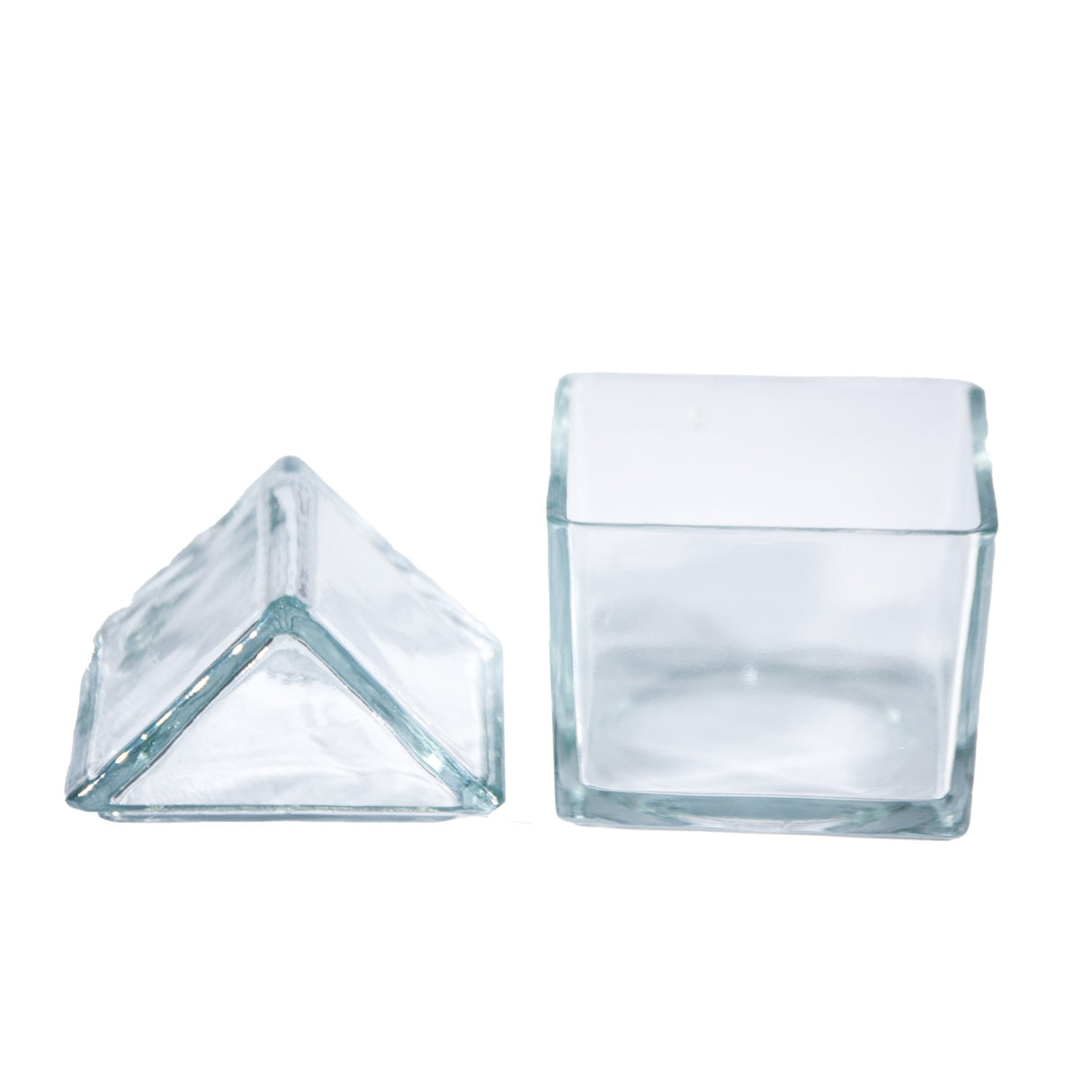 Recycled Glass House Shaped Storage Jar with Lid | 2 Sizes