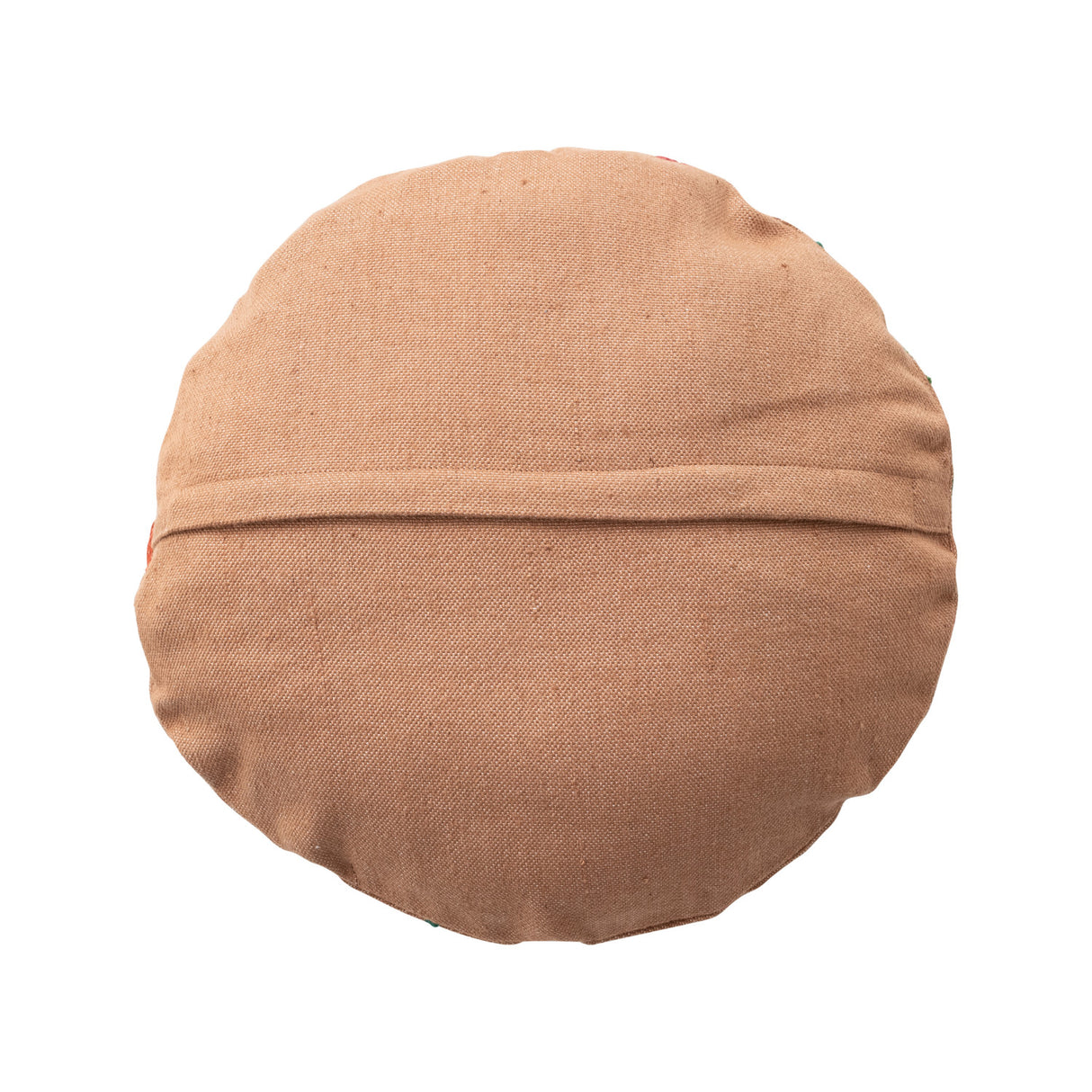 Embroidered Peacock & Floral Round Pillow | Indoor & Outdoor