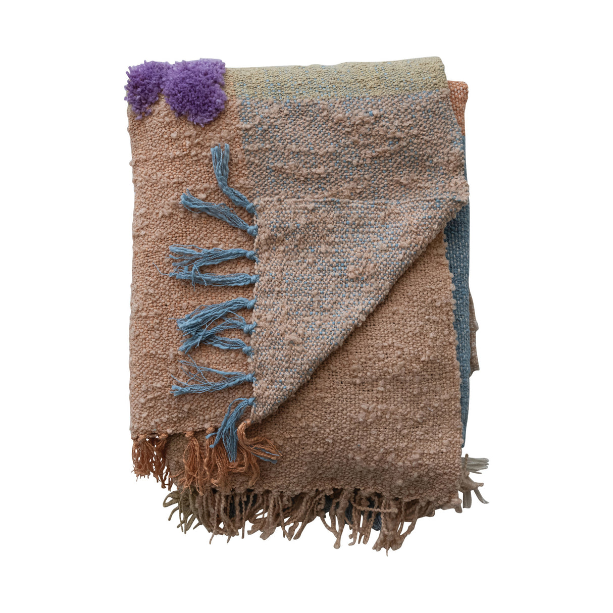 Tufted & Embroidered Butterfly & Insect Woven Throw Blanket | 60" x 50"