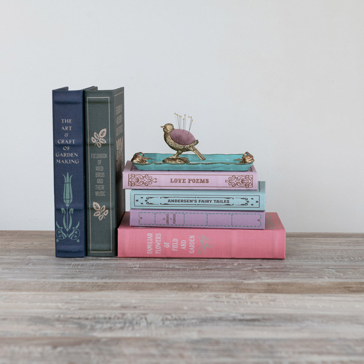 Vintage Garden Library Linen Storage Book Boxes | Wild Birds, Flowers & Fairy Tales